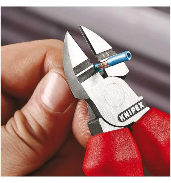 Knipex Abisolier-Seitenschneider, Mit Mehrkomponenten-Hüllen, Verchromt 160 Mm 5 Knipex Abisolier-Seitenschneider, Mit Mehrkomponenten-Hüllen, Verchromt 160 Mm – Bild 3