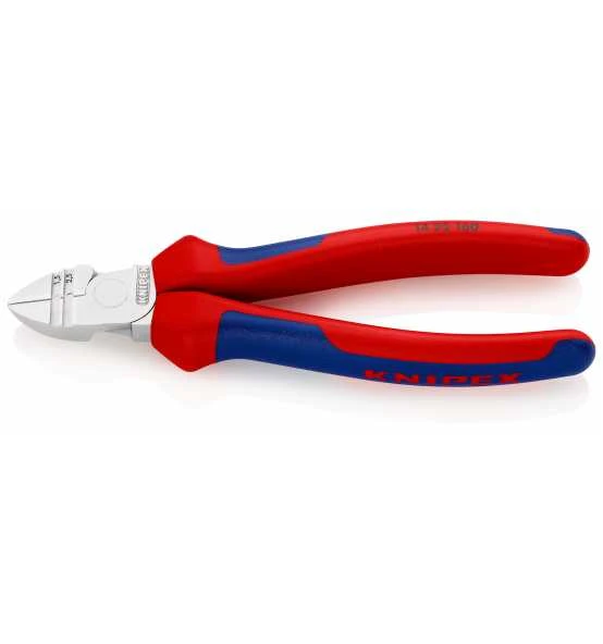 Knipex Abisolier-Seitenschneider, Mit Mehrkomponenten-Hüllen, Verchromt 160 Mm 3 Knipex Abisolier-Seitenschneider, Mit Mehrkomponenten-Hüllen, Verchromt 160 Mm