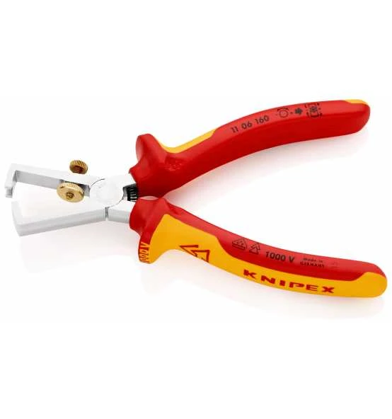 Knipex Abisolierzange Mit Öffnungsfeder, Universal Isoliert Mit Mehrkomponenten-Hüllen, VDE-geprüft Verchromt 160 Mm 4 Knipex Abisolierzange Mit Öffnungsfeder, Universal Isoliert Mit Mehrkomponenten-Hüllen, VDE-geprüft Verchromt 160 Mm – Bild 2