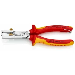 Knipex StriX Abisolierzangen Mit Kabelschere Isoliert Mit Mehrkomponenten-Hüllen, VDE-geprüft; Mit Integrierter Isolierter Befestigungsöse Zum Anbring