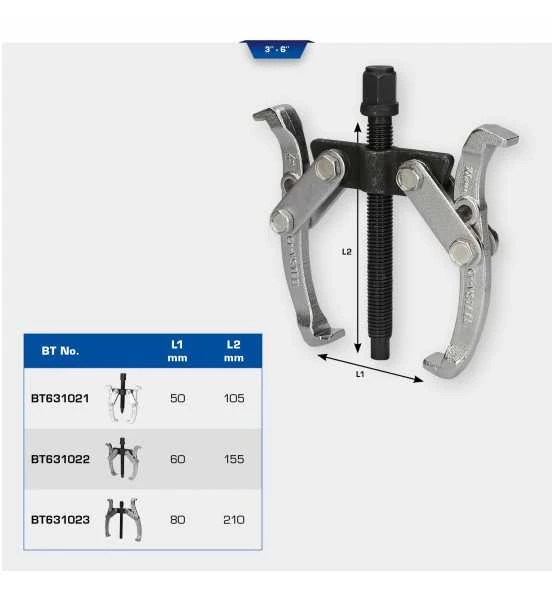 Brilliant Tools Universal-2-Arm-Abzieher, 6" 4 Brilliant Tools Universal-2-Arm-Abzieher, 6" – Bild 2