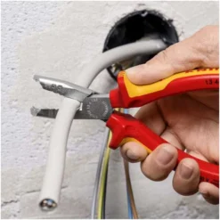Knipex Abmantelungszange Isoliert Mit Mehrkomponenten-Hüllen, VDE-geprüft Verchromt 165 Mm -Deutschland Tool Ritter Verkaufs-Shop entmanteler 1576022 czm