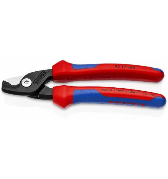 Knipex StepCut Kabelschere, Mit Mehrkomponenten-Hüllen, Brüniert, 160 Mm 3 Knipex StepCut Kabelschere, Mit Mehrkomponenten-Hüllen, Brüniert, 160 Mm