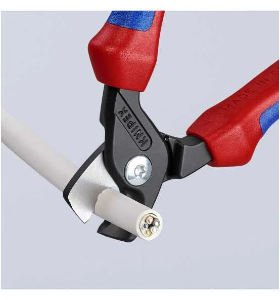 Knipex StepCut Kabelschere, Mit Mehrkomponenten-Hüllen, Brüniert, 160 Mm 5 Knipex StepCut Kabelschere, Mit Mehrkomponenten-Hüllen, Brüniert, 160 Mm – Bild 3