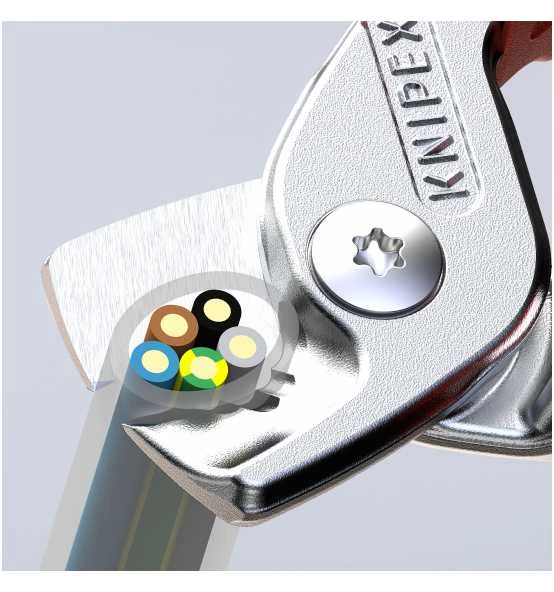 Knipex StepCut Kabelschere, Mit Mehrkomponenten-Hüllen, Brüniert, 160 Mm 8 Knipex StepCut Kabelschere, Mit Mehrkomponenten-Hüllen, Brüniert, 160 Mm – Bild 6