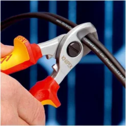Knipex Kabelschere Isoliert Mit Mehrkomponenten-Hüllen, VDE-geprüft; Mit Integrierter Isolierter Befestigungsöse Zum Anbringen Einer Absturzsicherung -Deutschland Tool Ritter Verkaufs-Shop knipex elektrikermesser 1578815 czm