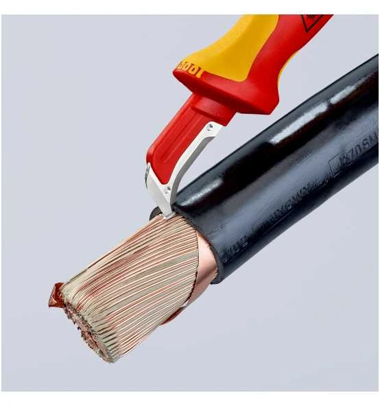 Knipex Abmantelungsmesser Mit Gleitschuh Isolierender Mehrkomponenten-Griff, VDE-geprüft 180 Mm 6 Knipex Abmantelungsmesser Mit Gleitschuh Isolierender Mehrkomponenten-Griff, VDE-geprüft 180 Mm – Bild 4