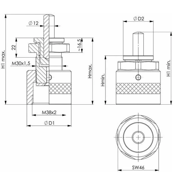 AMF Höhenrichtschraubbock Nr.6415 Gr.75 4 AMF Höhenrichtschraubbock Nr.6415 Gr.75 – Bild 2