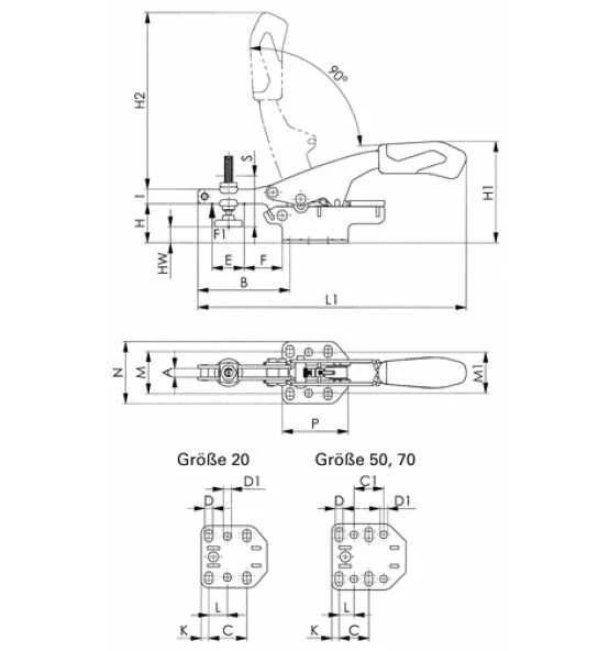 AMF Waagrechtspanner Nr.6870F Gr.20 Waagrechter Fuß 4 AMF Waagrechtspanner Nr.6870F Gr.20 Waagrechter Fuß – Bild 2